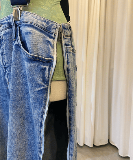 wild fable SIDE ZIPPER DENIM PANTS (BT250312)