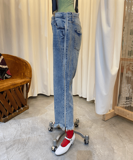 wild fable SIDE ZIPPER DENIM PANTS (BT250312)