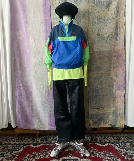 80-90s LEATHER PANTS / Black (BT260931)