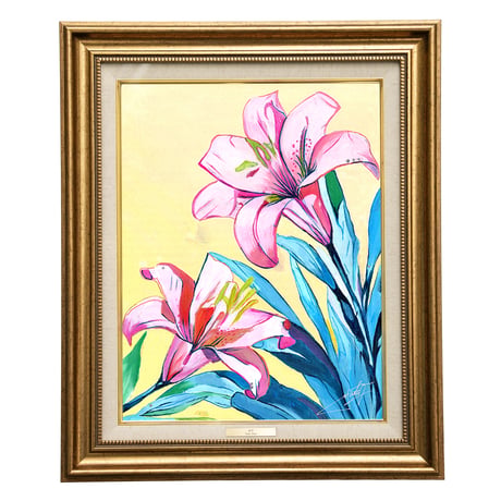 【原画】7月 ユリ 〜12か月の誕生花〜 花言葉：高貴 F6号