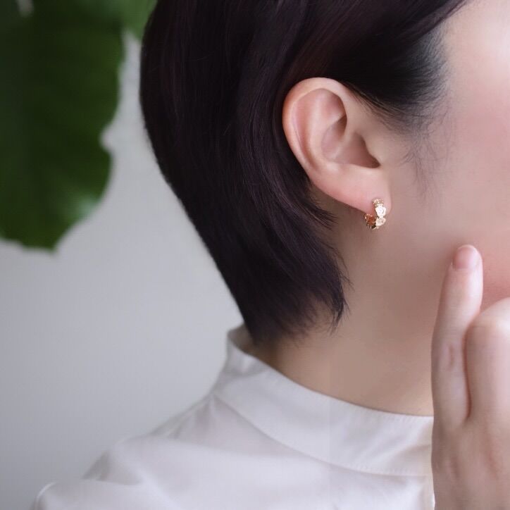 18kgf】お花のフープピアス | ALLEGROA