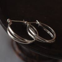 【silver925】2ラインフープピアス
