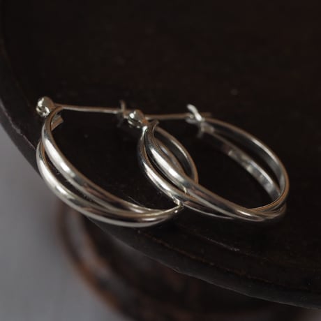 【silver925】2ラインフープピアス