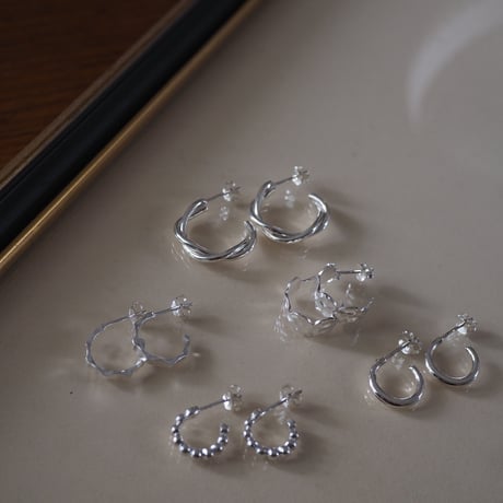 【silver925】なみなみハーフフープピアス