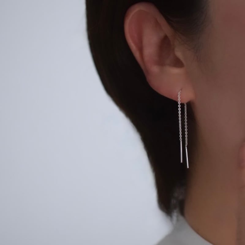 M1012-2)K18WGタヒチシルバーグレーアメリカンピアス M1012-2)K18WG