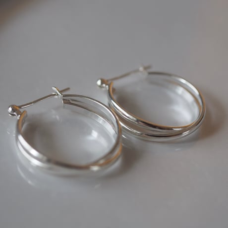 【silver925】2ラインフープピアス