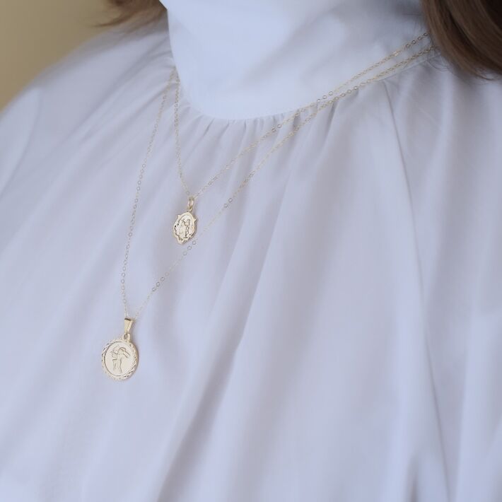 セントクリストファー
 チェック柄 トップスとプリーツスカートセット 楽天市場】ネックレス メンズ セントクリストファー 14Kgf