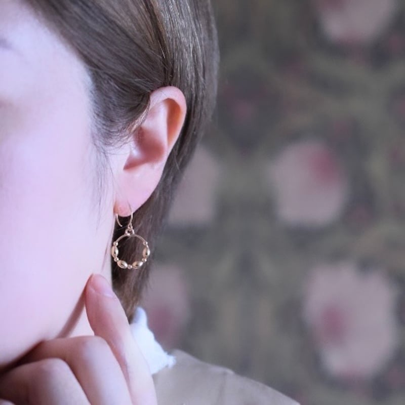 14kgf】つぶつぶビーズのリングピアス | ALLEGROA
