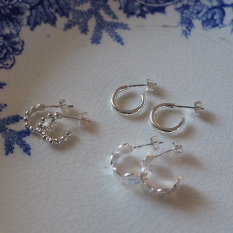 【silver925】シンプルハーフフープピアス
