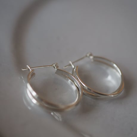 【silver925】2ラインフープピアス