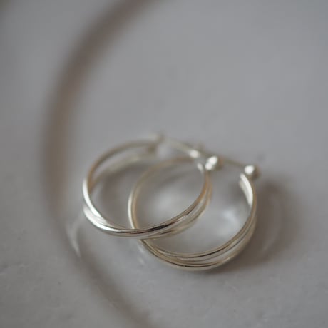 【silver925】2ラインフープピアス