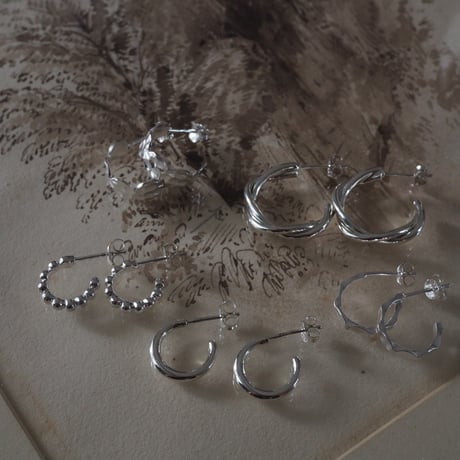 【silver925】シンプルハーフフープピアス