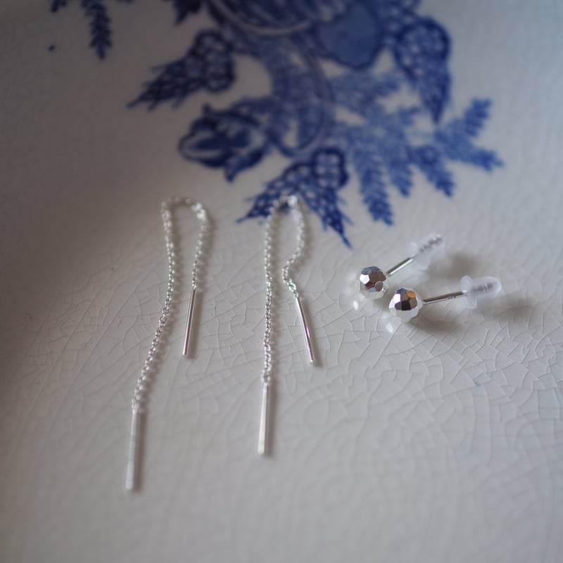 M1012-2)K18WGタヒチシルバーグレーアメリカンピアス 楽天市場