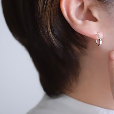 【silver925】なみなみハーフフープピアス
