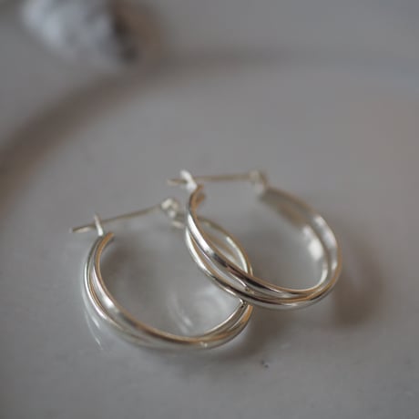 【silver925】2ラインフープピアス