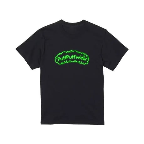 PuffPuffWear / 【ハットリオリジナル】Puff Puff Neon Sign TEE (BLACK/蛍光GREEN)