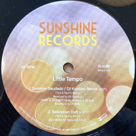 LITTLE TEMPO / SUMMER SAUDADE (DJ KENTARO & RIDE REMIX) [12inch]