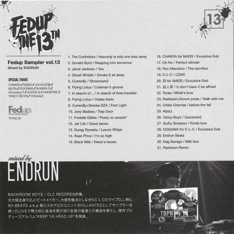 ENDRUN / Fedup Sampler vol.13 [MIX CD]