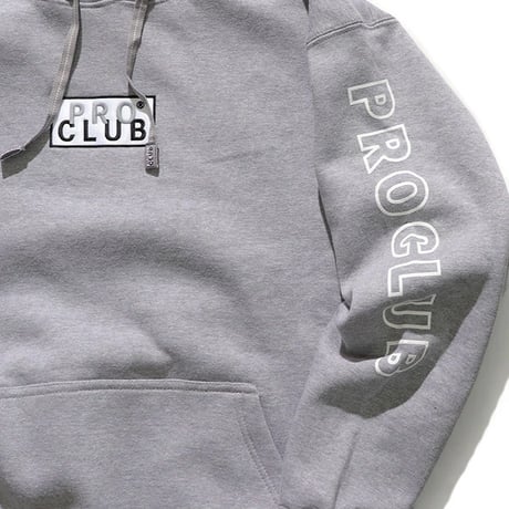 PRO CLUB / Embroidered Logo Heavyweight Pullover Hoodie 13oz [Heather Gray]