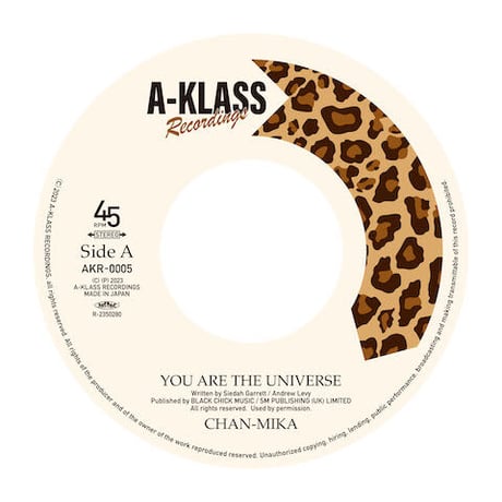 CHAN-MIKA - Dub Mix by e-mura / You Are The Universe - Dub Are The Universe [7inch]