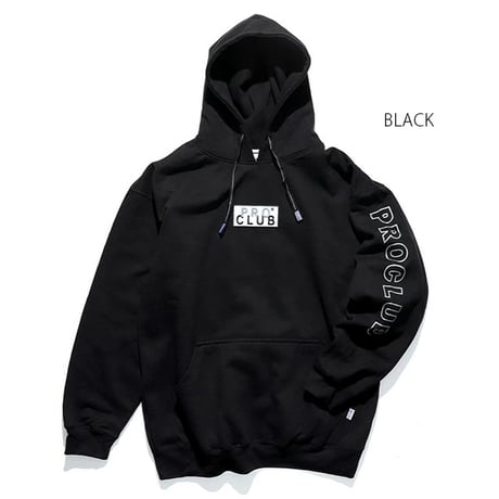 PRO CLUB / Embroidered Logo Heavyweight Pullover Hoodie 13oz [Black]