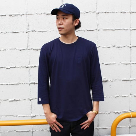 BONG EMBROIDERY 3/4 SLEEVE TEE (NAVY)