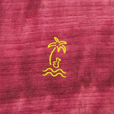 PALM TREE STRIPE TIE DYE TEE (RED)