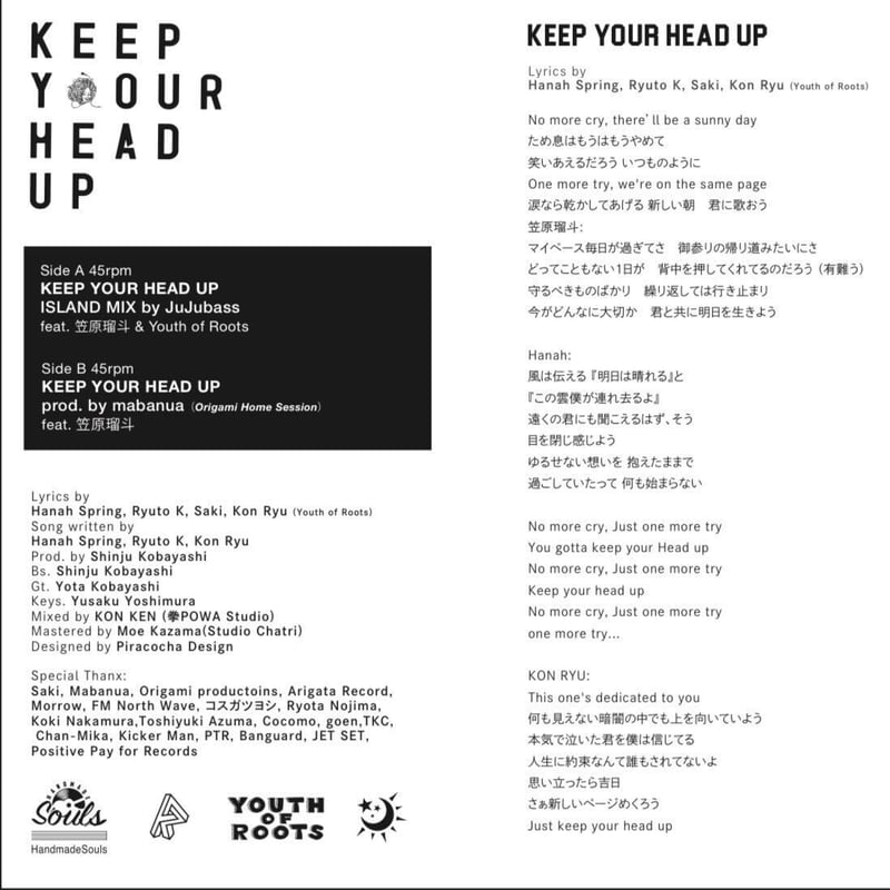 Hanah Spring / Keep Your Head Up [7inch] | Bang