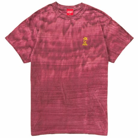 PALM TREE STRIPE TIE DYE TEE (RED)