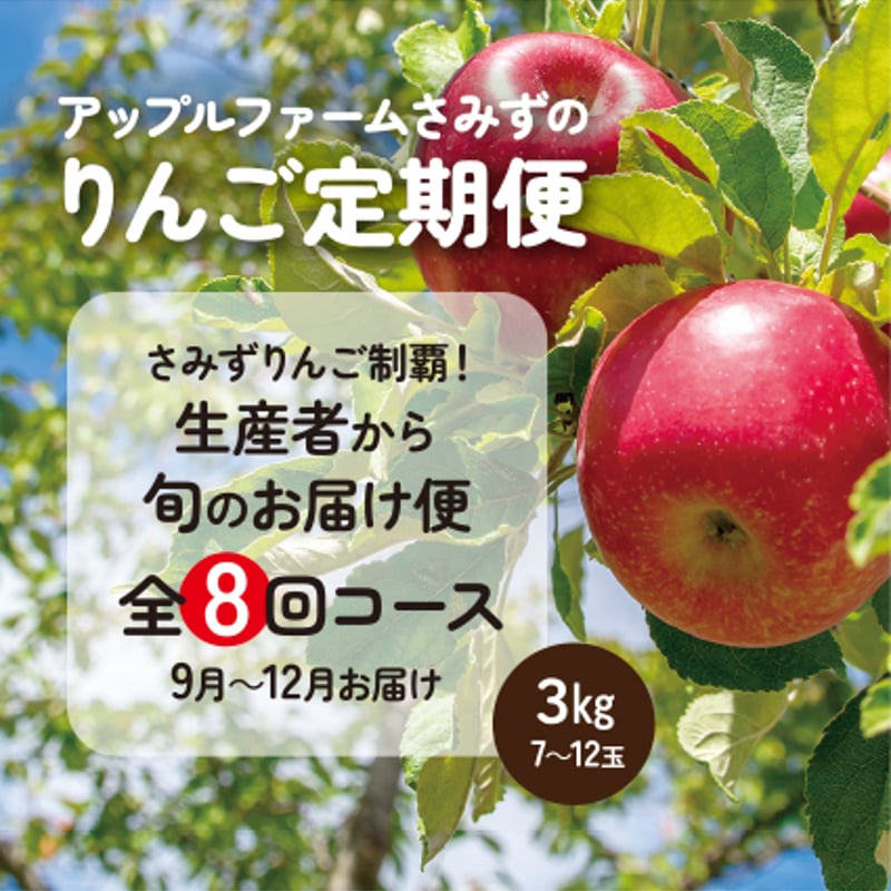 りんご定期便＊さみずりんご制覇！生産者から旬のお届け便＊（全8回
