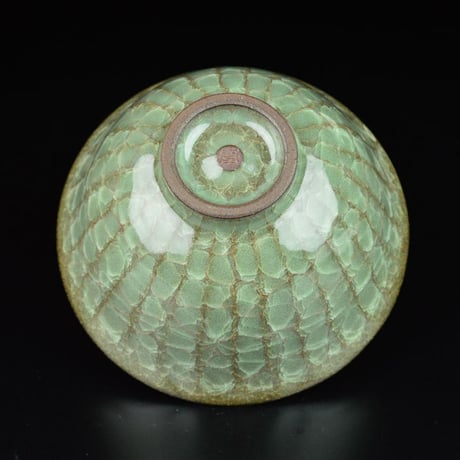 峯岸勢晃　翠青瓷鎬茶碗