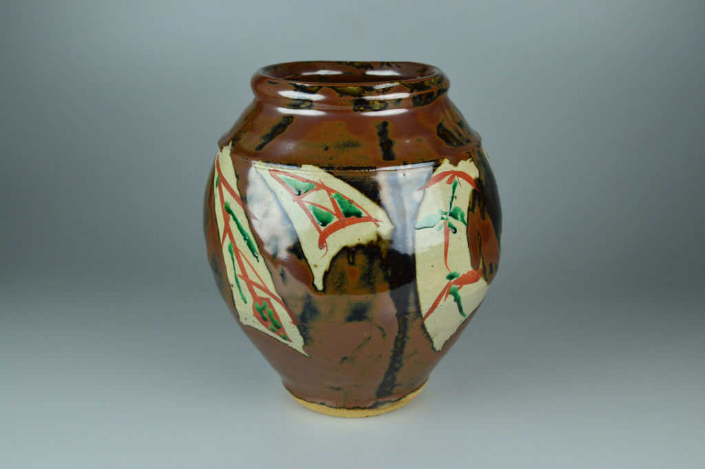 浜田庄司 柿釉赤絵花瓶 【お問い合わせ商品】 | GALLERY 旭
