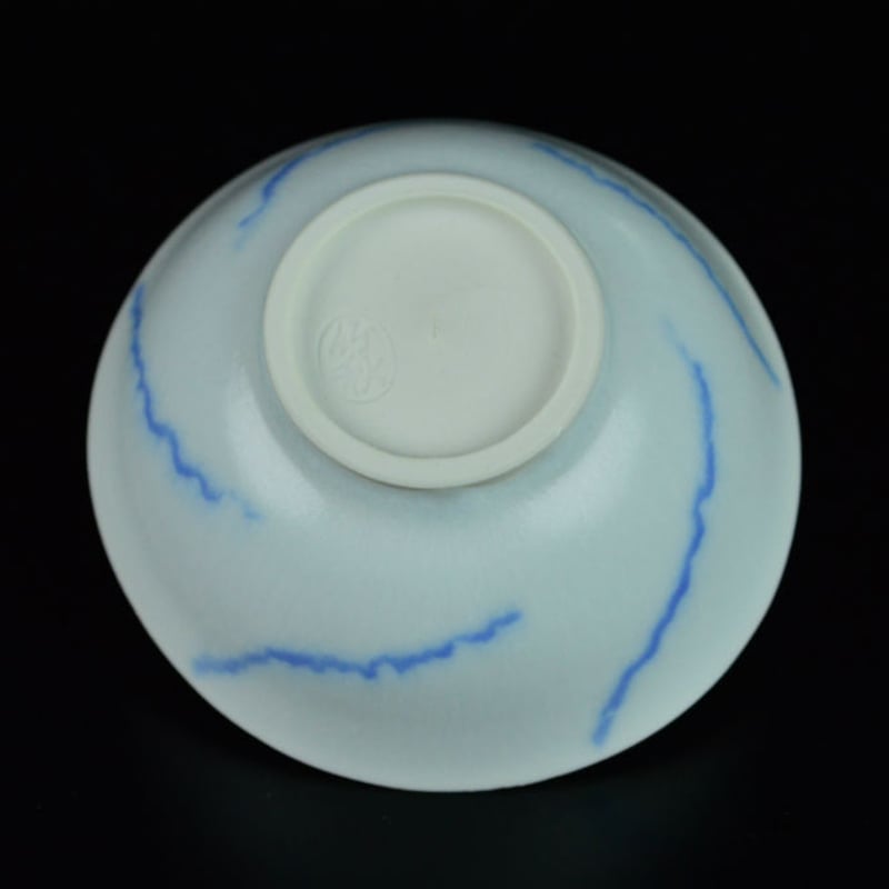 ◆367◆白磁藍条文盃　川瀬竹秋 川瀬竹秋 白磁藍彩盃 | GALLERY 旭