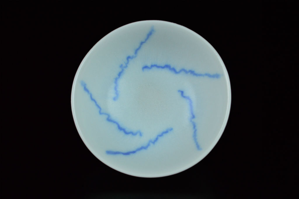 ◆367◆白磁藍条文盃　川瀬竹秋 川瀬竹秋 白磁藍彩盃 | GALLERY 旭