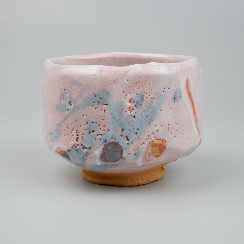 林正太郎　志野煎茶碗10客　共箱２つ　幅約7.5㎝　東Y6-1108②トトサ 林正太郎 志野煎茶碗10客 共箱2つ 幅約7.5㎝ 東