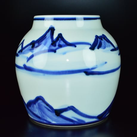 近藤悠三　山染付壷