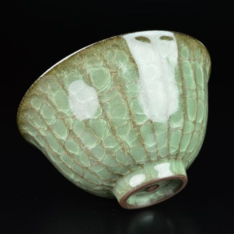峯岸勢晃　翠青瓷鎬茶碗