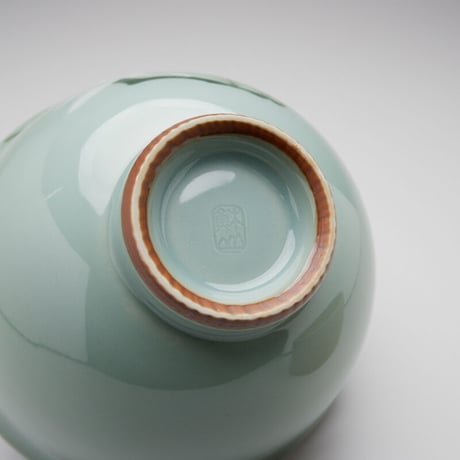 三代 諏訪蘇山　青瓷鷹茶碗