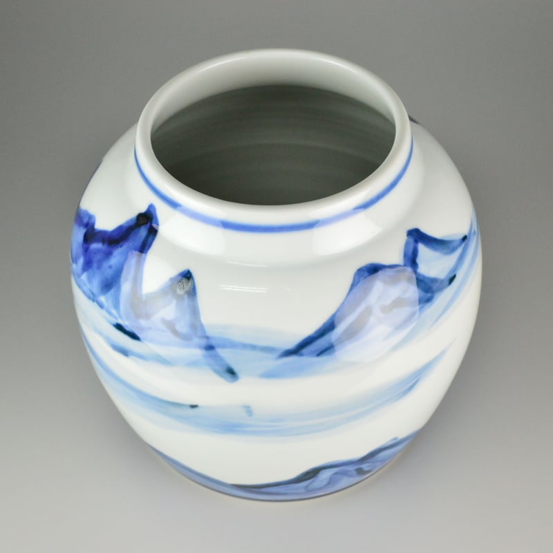 近藤悠三 山染付白雲流水壺 | GALLERY 旭