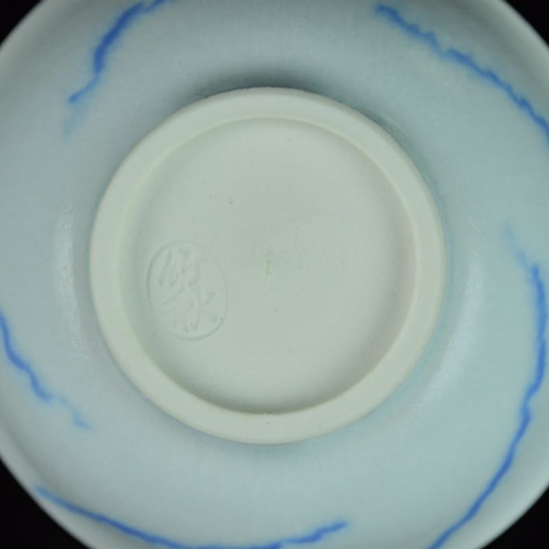 ◆367◆白磁藍条文盃　川瀬竹秋 川瀬竹秋 白磁藍彩盃 | GALLERY 旭