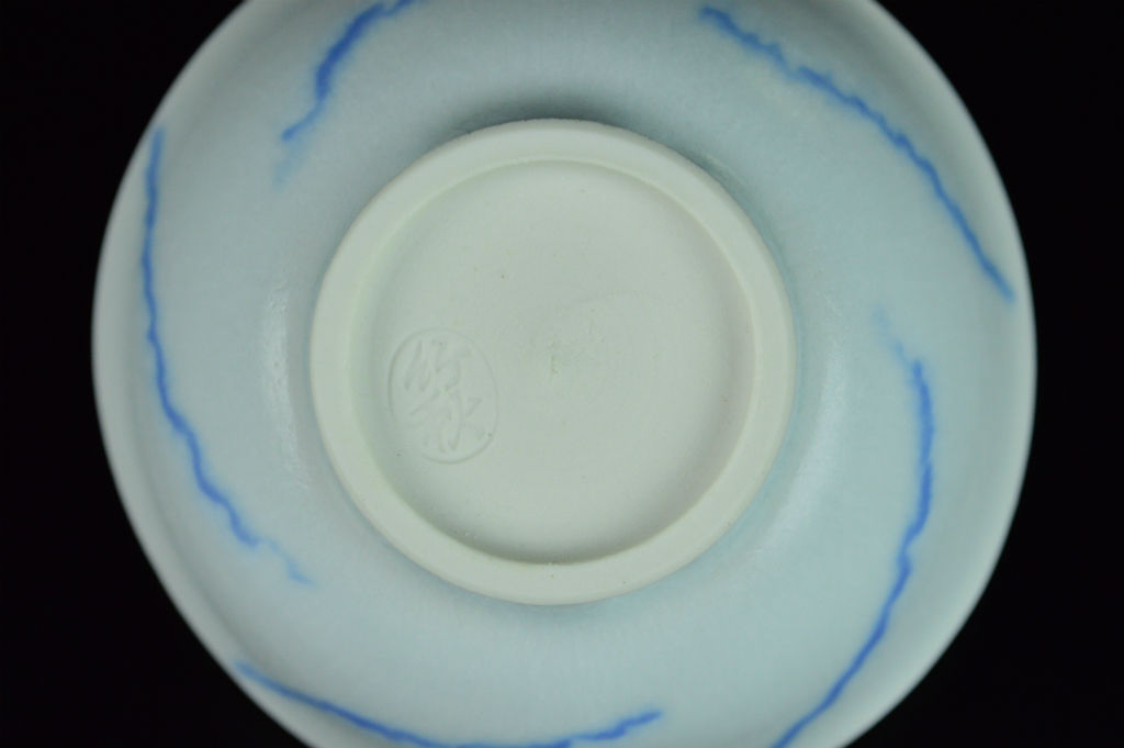 ◆367◆白磁藍条文盃　川瀬竹秋 川瀬竹秋 白磁藍彩盃 | GALLERY 旭