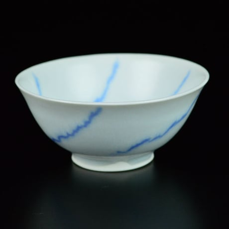 川瀬竹秋　白磁藍彩盃