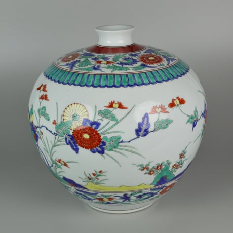 井上萬二　錦花鳥文壷　　　　　　【お問い合わせ商品】