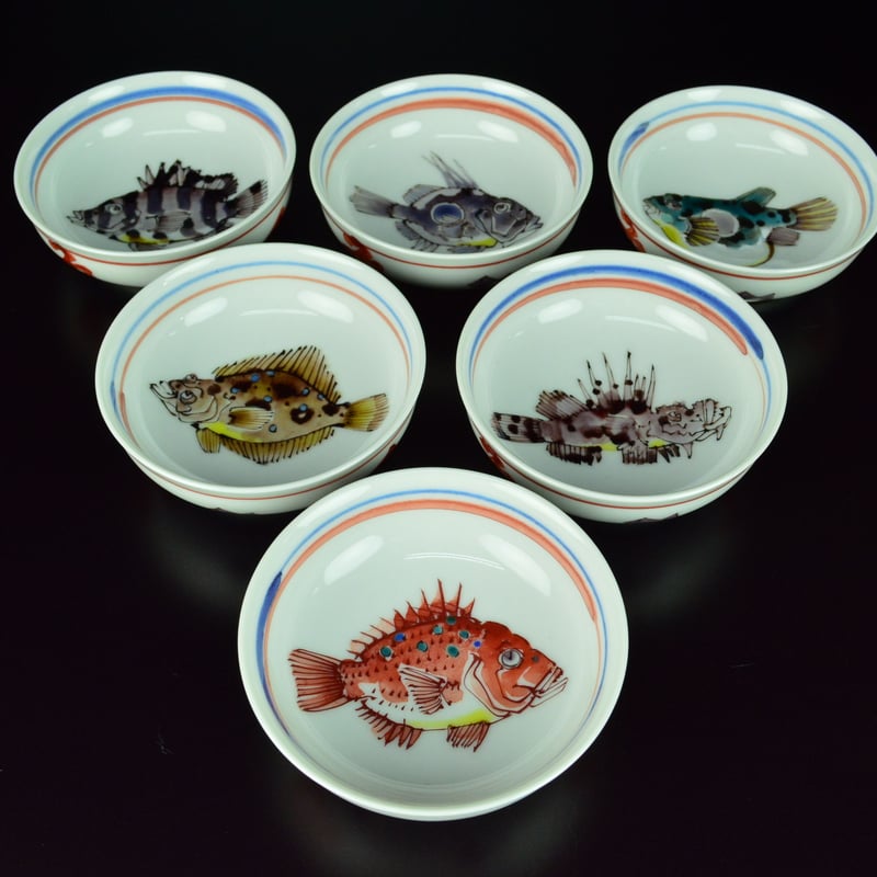 武腰潤 魚色々酒盃 六客揃 | GALLERY 旭