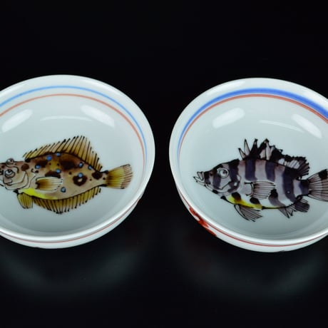 武腰潤　魚色々酒盃　六客揃