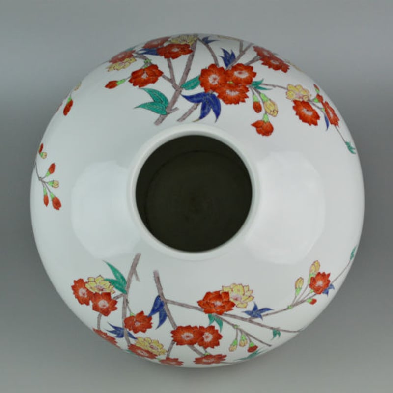 柿右衛門 枝垂桜文 18cm 木箱付き 十四代酒井田柿右衛門】本人作 濁手枝垂桜文皿 人間国宝 合箱 保証