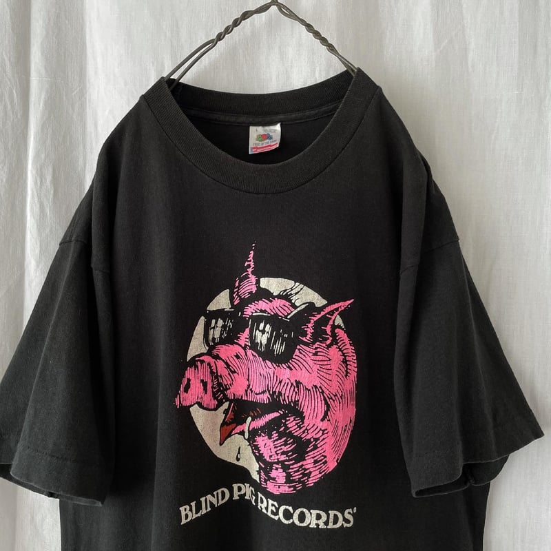 【90’sヴィンテージ】Blind Pig Records Tシャツ 90′s “ BLIND PIG RECORDS ” Printed T-Shirts mad