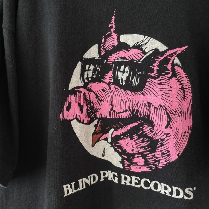 【90’sヴィンテージ】Blind Pig Records Tシャツ 90′s “ BLIND PIG RECORDS ” Printed T-Shirts mad