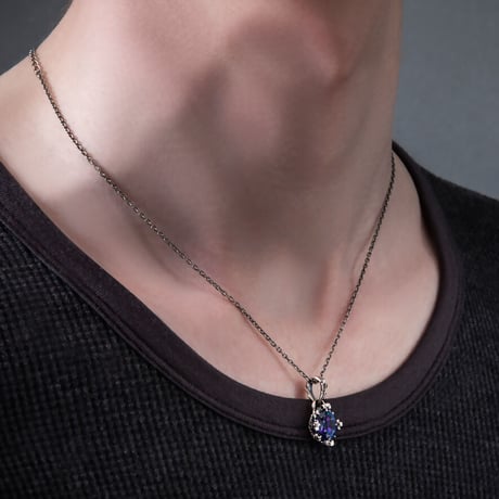 【在庫わずか】オーバルクラウンペンダント　ミスティックトパーズ～Oval crown pendant　Mystic Topaz～［Artemis Kings］