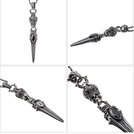 【即納可能！】スカルクラウンダガーペンダント ～ Skull Crown Dagger Pendant～ ［Artemis Kings］